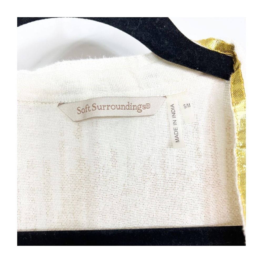 Soft Surroundings Rio Vista Cotton a short sleeve Upen Cardigan Size S M Boho - Picture 7 of 8